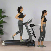 Electric Treadmill with Slimming Belt Motorized Fitness Treadmill for Weight Loss | Running Area : 50" X 17.5" | Max User Weight 150 KG | 3HP Peak Foldable JSB HF39